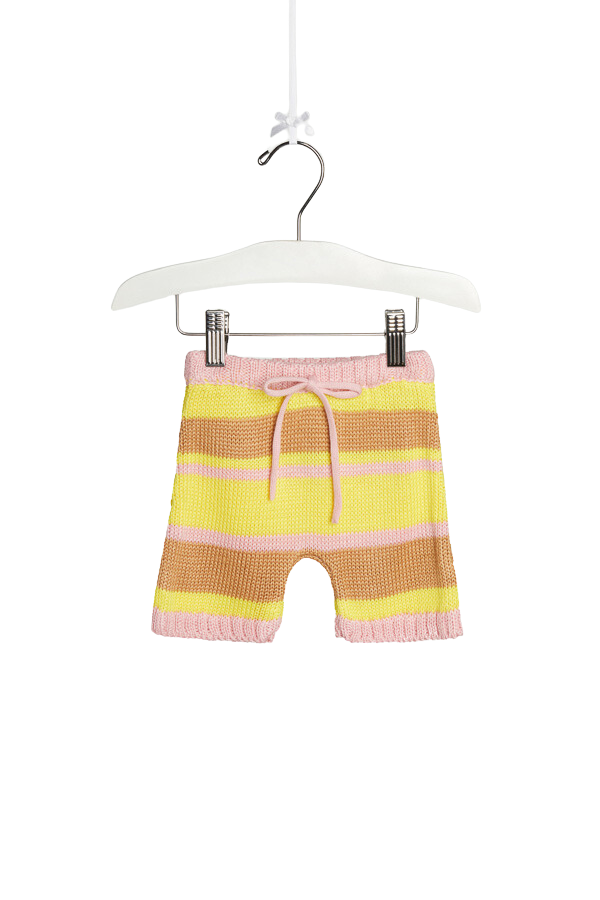 Stripped knitted hight waisted shorts for kids