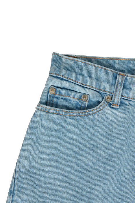 Image of a part of light blue denim pants
