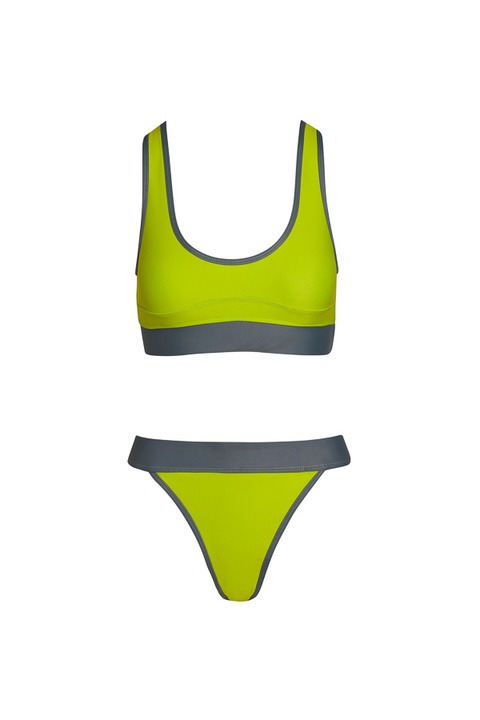 Image of green and grey color swim wear