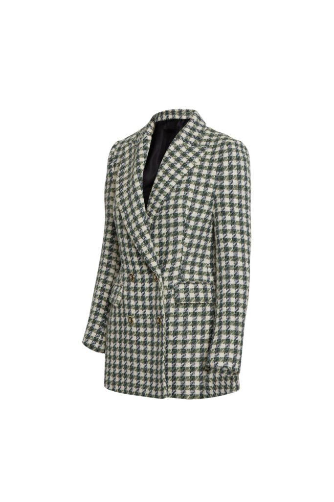 Image of a Double Breasted Houndstooth Blazer