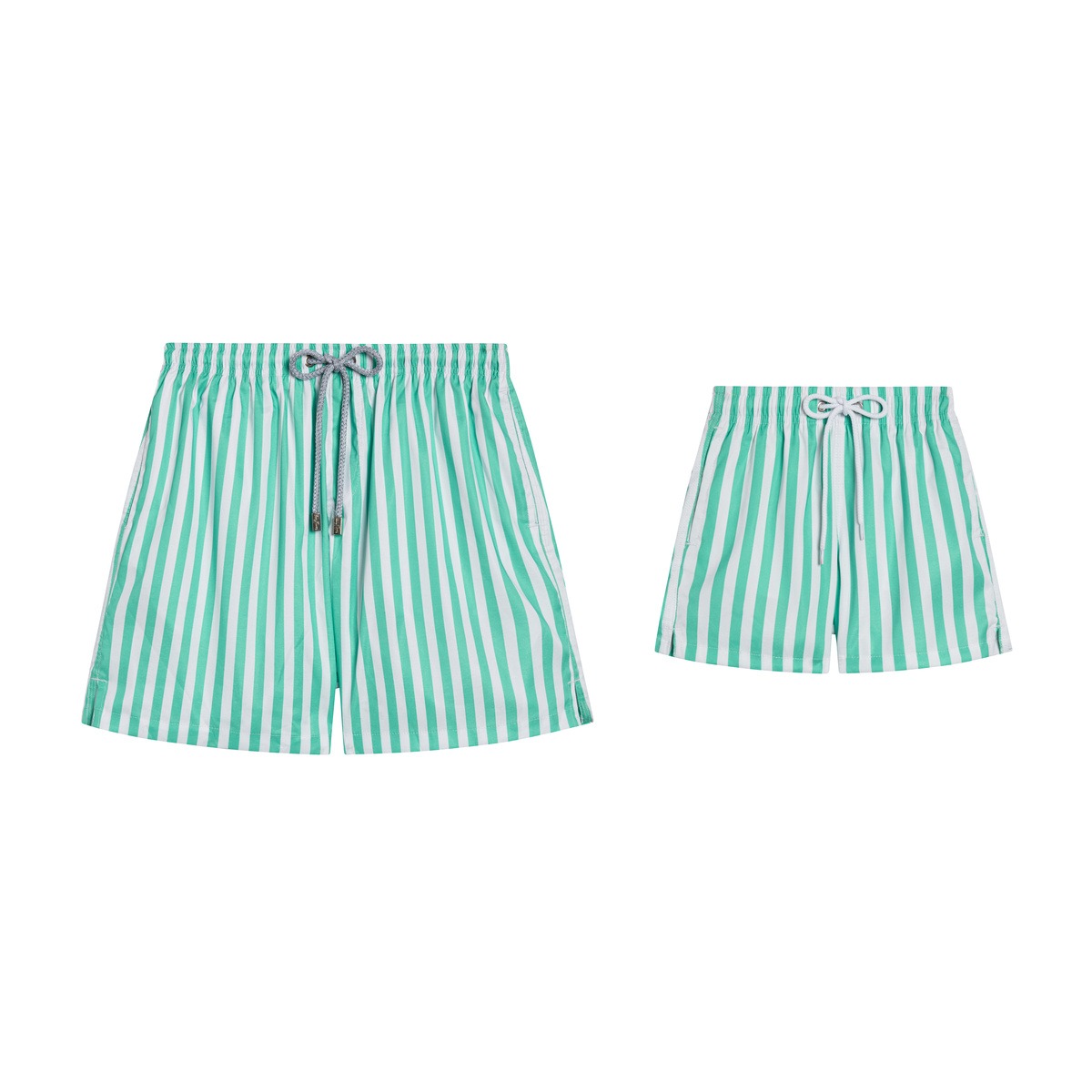 Women green color stripped shorts