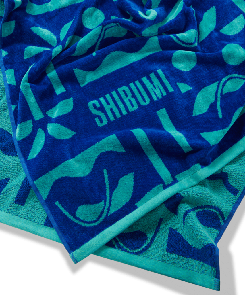 Shibumi towel in blue and green color