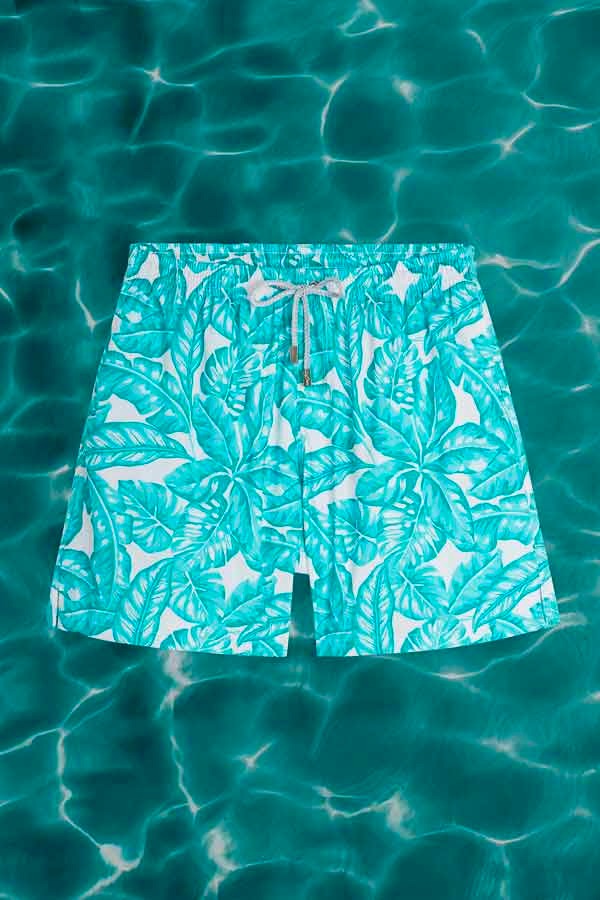 Image of blue and white color die print short