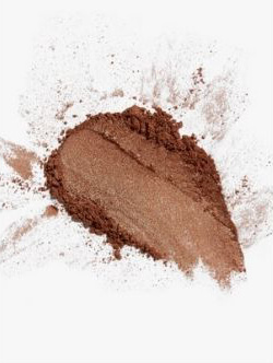 A cosmetic powder which is brown in color